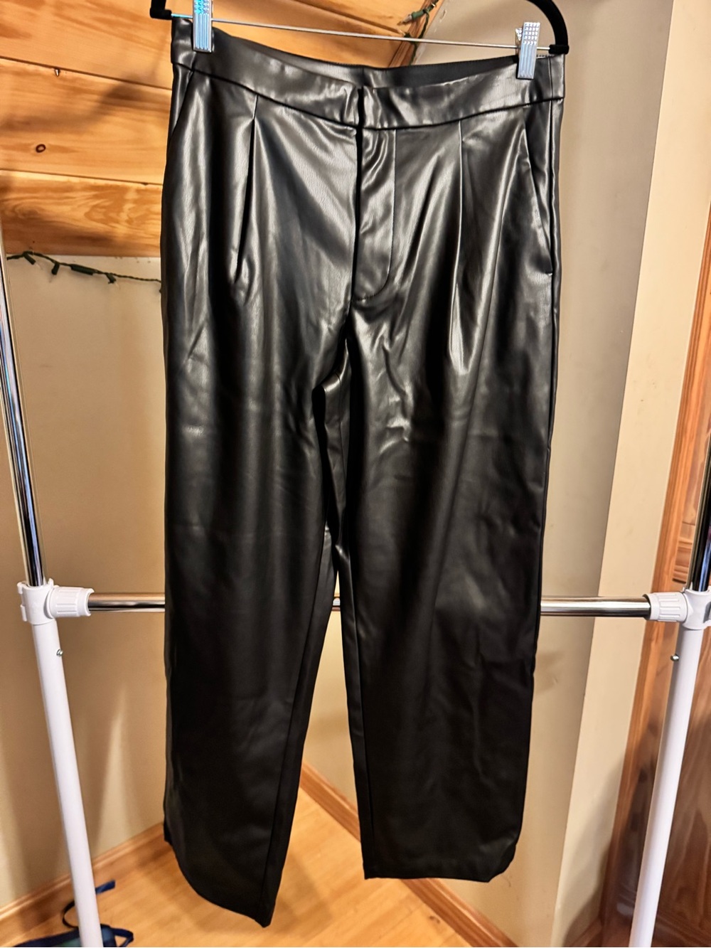 Calvin Klein Jeans Black Faux Leather Trousers